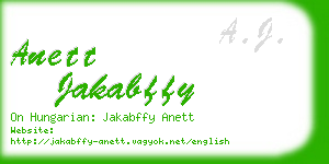 anett jakabffy business card